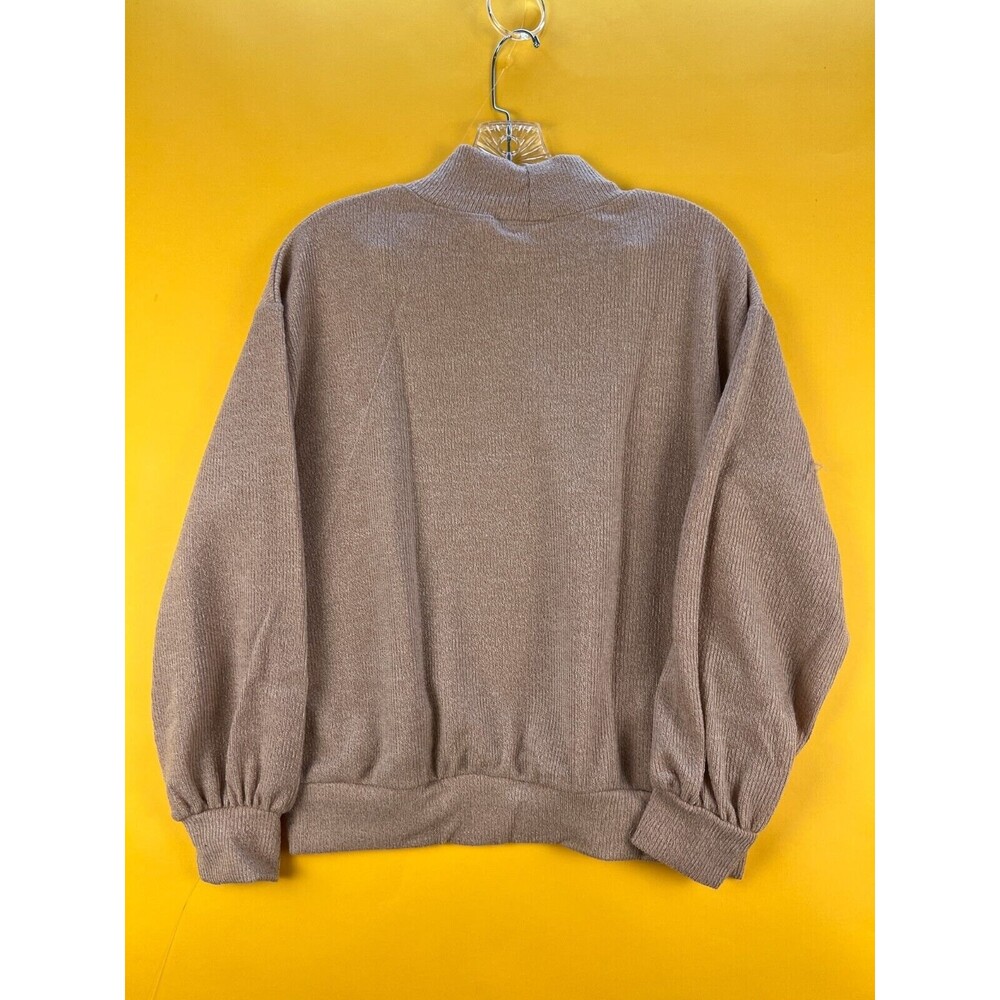 Lush Turtleneck Sweater Beige Knitted Womens S Pullover Long Sleeve Cozy NWT